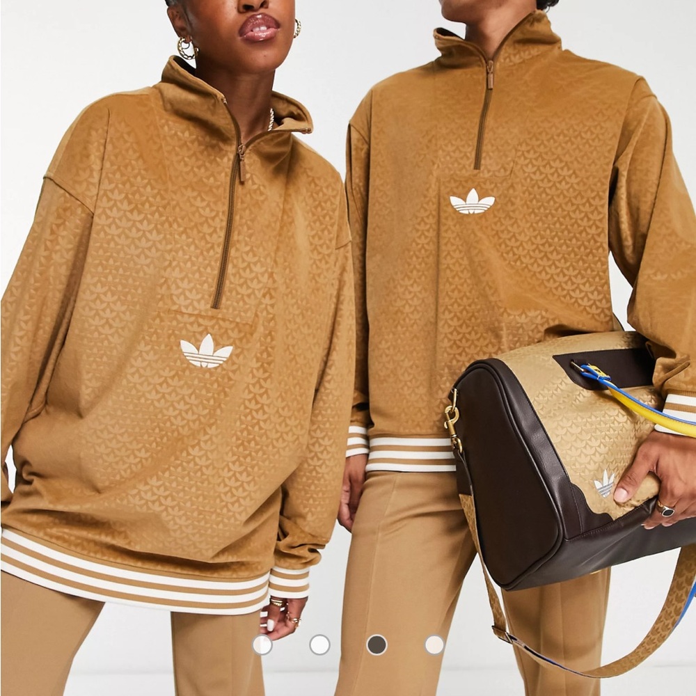 Adidas Originals adicolor 70s unisex funnel velour fleece - Picture 2 of 12